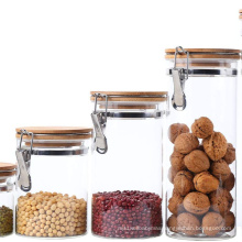 Most popular storage glass bottle cookie stash jar with lock